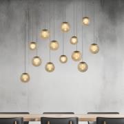 PURE LED-Hängelampe Popup, bronze/amber, Länge 100 cm 13-fl.