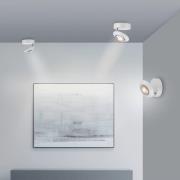 PURE LED-Deckenlampe Oculis, weiß, Ø 15 cm, Eisen/Glas