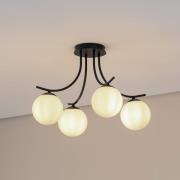 Deckenlampe Boston, schwarz/opal, 4-flammig