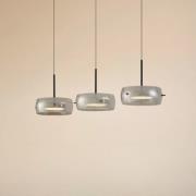 Lucande LED-Hängeleuchte Martis, schwarz, 3-flg., step-dim