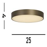LED-Deckenleuchte Palma, bronzefarben, Ø 25 cm, Stahl/Acryl