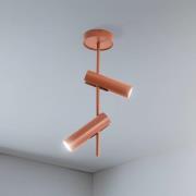 Deckenspot Leda 2, ziegelrot, 2-flammig, Höhe 55 cm