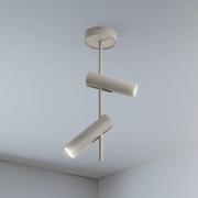 Deckenspot Leda 2, taupe, 2-flammig, Stahl, GU10, Höhe 55 cm