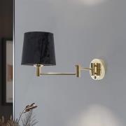 Wandleuchte Solo, Kegel, Velours, schwarz/gold