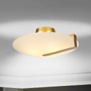 Deckenleuchte Sundial, goldfarben/opalweiß, Stahl, Glas, E27