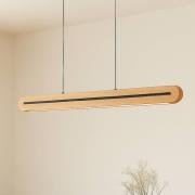 Lucande LED-Pendelleuchte Darnor, Holz, CCT, Länge 100 cm