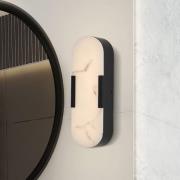 LED-Bad-Wandlampe Opaline, Höhe 35 cm, schwarz, Metall/Resin