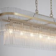 Hängelampe Lara, Länge 98 cm, goldfarben/klar, Glas/Metall