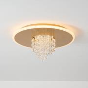 LED-Deckenleuchte Deluge, goldfarben, Ø 32 cm, Metall/Acryl