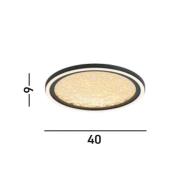 LED-Deckenlampe Luna, Ø 40 cm, schwarz/goldfarben, Metall