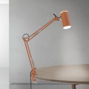 Tischleuchte Gili, korallenrot, Klemme, Stahl, Höhe 75cm E27