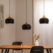 Hängeleuchte Berceste, schwarz, 3-flammig, Länge 140 cm