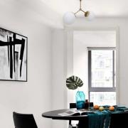 Deckenleuchte Damar, gold, Glas, 2-flammig, Länge 44 cm, E27