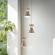 Helestra LED-Hängelampe LUK, 3-flg., braun, dimmbar