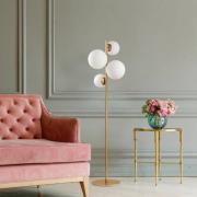 Stehleuchte Fazli, goldfarben, Glas/Metall, Höhe 162 cm, E14