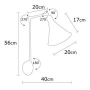 Wandleuchte Berceste 7956, schwarz/gold, Höhe 56 cm