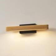 Lucande LED-Wandleuchte Lieske, 40 cm, Holz, schwarz