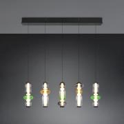 LED-Hängelampe Minerva, Länge 100 cm, bunt, Glas, CCT Dimmer