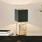 Tischlampe Ouro, schwarz/bronze antik, 35 cm, Textil/Keramik