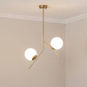 Hängeleuchte Dolunay, 43 cm lang, 2-flammig, goldfarben, E27