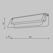 LED-Wandlampe FLAT, amber/messing, Breite 30 cm, Glas/Metall