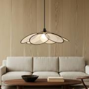 Lindby Hängeleuchte Astraia, natur/schwarz, Leinen, Ø 80 cm