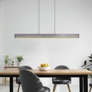 LED-Hängelampe Ethan, grau, Metall, 150 cm, ausziehbar