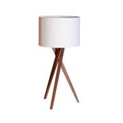 By Rydens Tischleuchte Vega, nuss/weiß, 55 cm, Holz, Textil