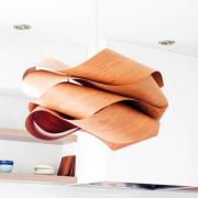 LZF Hängelampe Link, kirschholz-/nickelfarben, Ø 69 cm, Holz