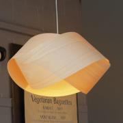 LZF Pendellampe Nut, buche-/nickelfarben, Länge 42 cm, Holz