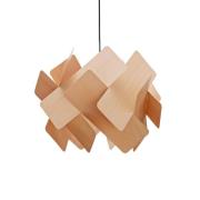 LZF Pendellampe Escape, buche/nickelfarben, Ø 30 cm, Holz
