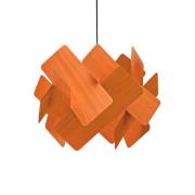 LZF Pendellampe Escape, orange-/nickelfarben, Ø 30 cm, Holz