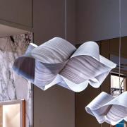 LZF Hängelampe Swirl, grau/nickelfarben, Ø 75 cm, Holz