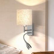 Wandlampe Dreamer LED-Leselicht nickel/Leinen sandfarben
