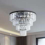 Deckenleuchte Cristal, transparent/schwarz, Ø 71cm