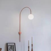 Wandleuchte Una, Metall, Glas, korallenrot