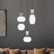 LED-Pendellampe Gemma, Ø 38 cm, bunt, Glas/Keramik, 3-flg.