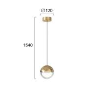 LED-Pendellampe Zirea, goldfarben, Ø 12 cm, Metall