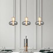 LED-Hängelampe Sire, Länge 92 cm rauch/bronze Glas, 3-flg.