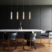 LED-Hängelampe Dereck, rauchgrau/amberfarben, Ø 10 cm, Glas