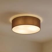 Lindby Deckenleuchte Sebatin, Ø 40 cm, hellbraun, Stoff, E27