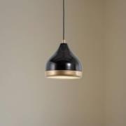 Hängeleuchte Yildo, 1-flammig, schwarz/gold, Metall, Ø 17cm