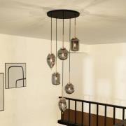 Lucande Hängeleuchte Elani, 6-flammig, Ø 62 cm, Glas