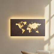 Lucande LED-Wandleuchte World, rost/gold, 60 cm x 30 cm