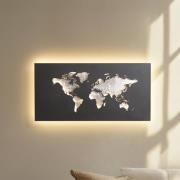 Lucande LED-Wandleuchte World, anthrazit/silber, 60cm x 30cm