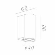 Wandstrahler Dupla, grau, Höhe 9 cm, Metall