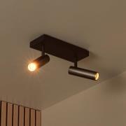 Deckenstrahler Grado, Länge 25 cm, grau, Metall, 2-flg.