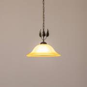 Hängeleuchte Mira, creme/bronze, Glas, Ø 40 cm, E27