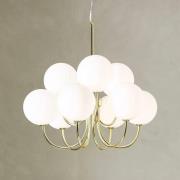 Hängeleuchte Bianco, 9-flammig, gold/weiß, Glas, G9