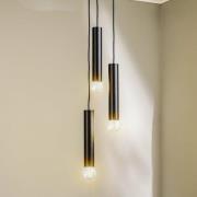 Pendelleuchte Baton, schwarz, dreiflammig